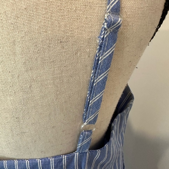 Zaful Striped blue and white L dress tunic top straps  and belt EUC - Picture 6 of 12
